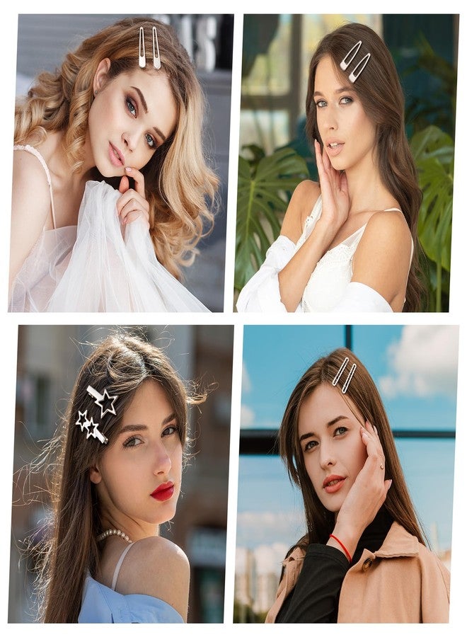 مجموعة مشابك شعر فضية من LIQWEI مكونة من 24 قطعة للنساء، تتضمن 12 شكلاً معدنياً، وإكسسوارات شعر فضية، ومشابك نجمية مانعة للانزلاق، ومشابك نجمية لتصفيف الشعر، ومجموعة مشابك شعر أنيقة. - Image 5
